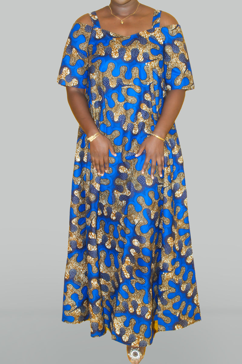 Ngakham African Maxi Dress and Head Scarf