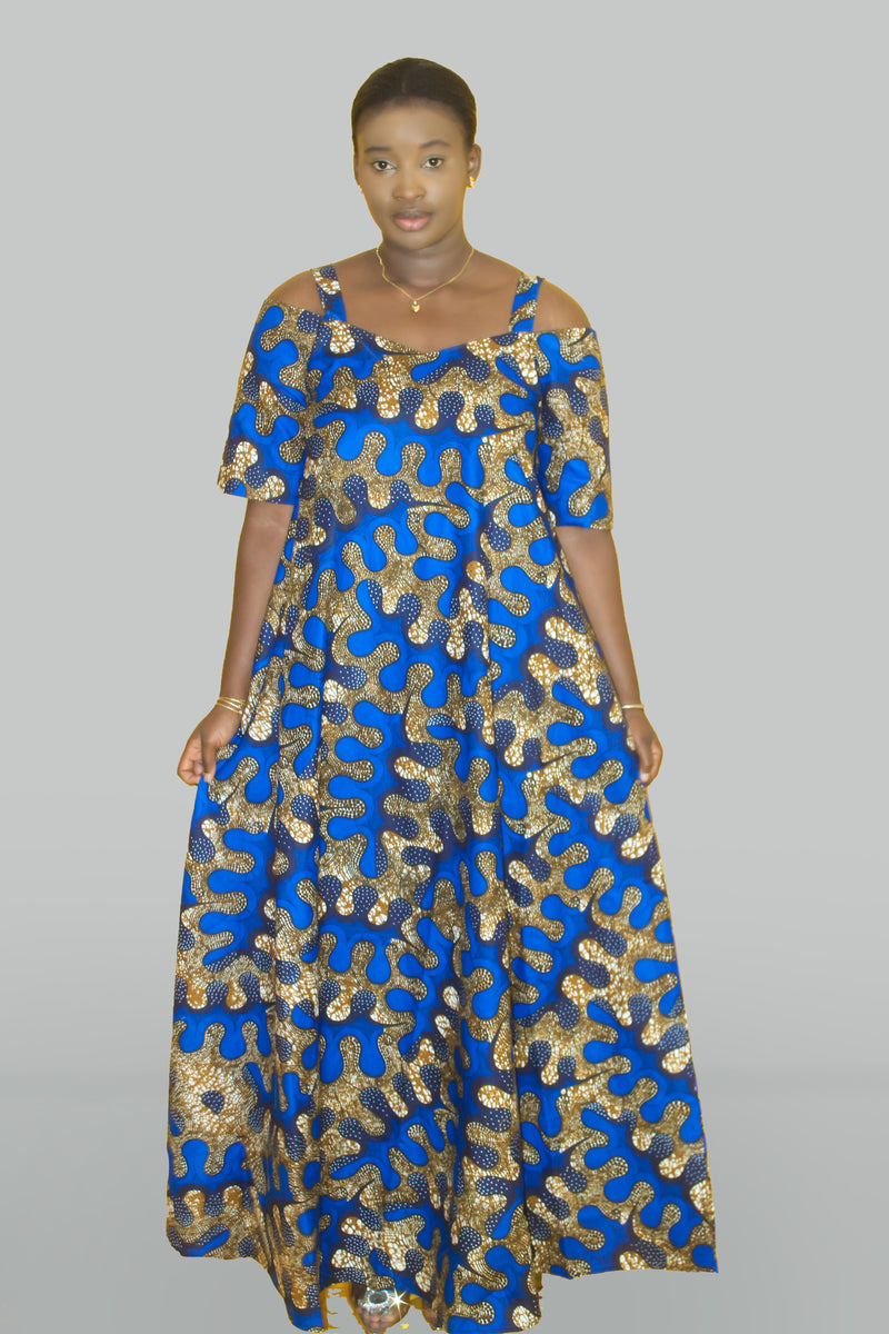 Ngakham African Maxi Dress and Head Scarf
